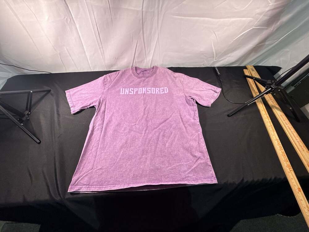 Unsponsored Premium Drop Shoulder Tee Purple Acid Wash M